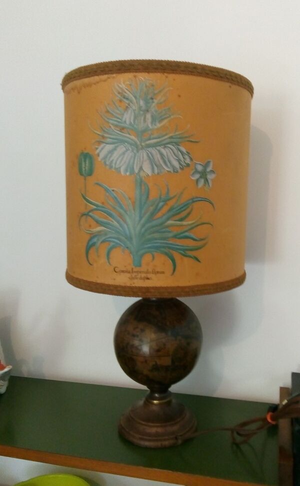 Lampe de bureau mappemonde globe terrestre abat jour herbier