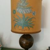 Desk lamp world map globe lampshade herbarium