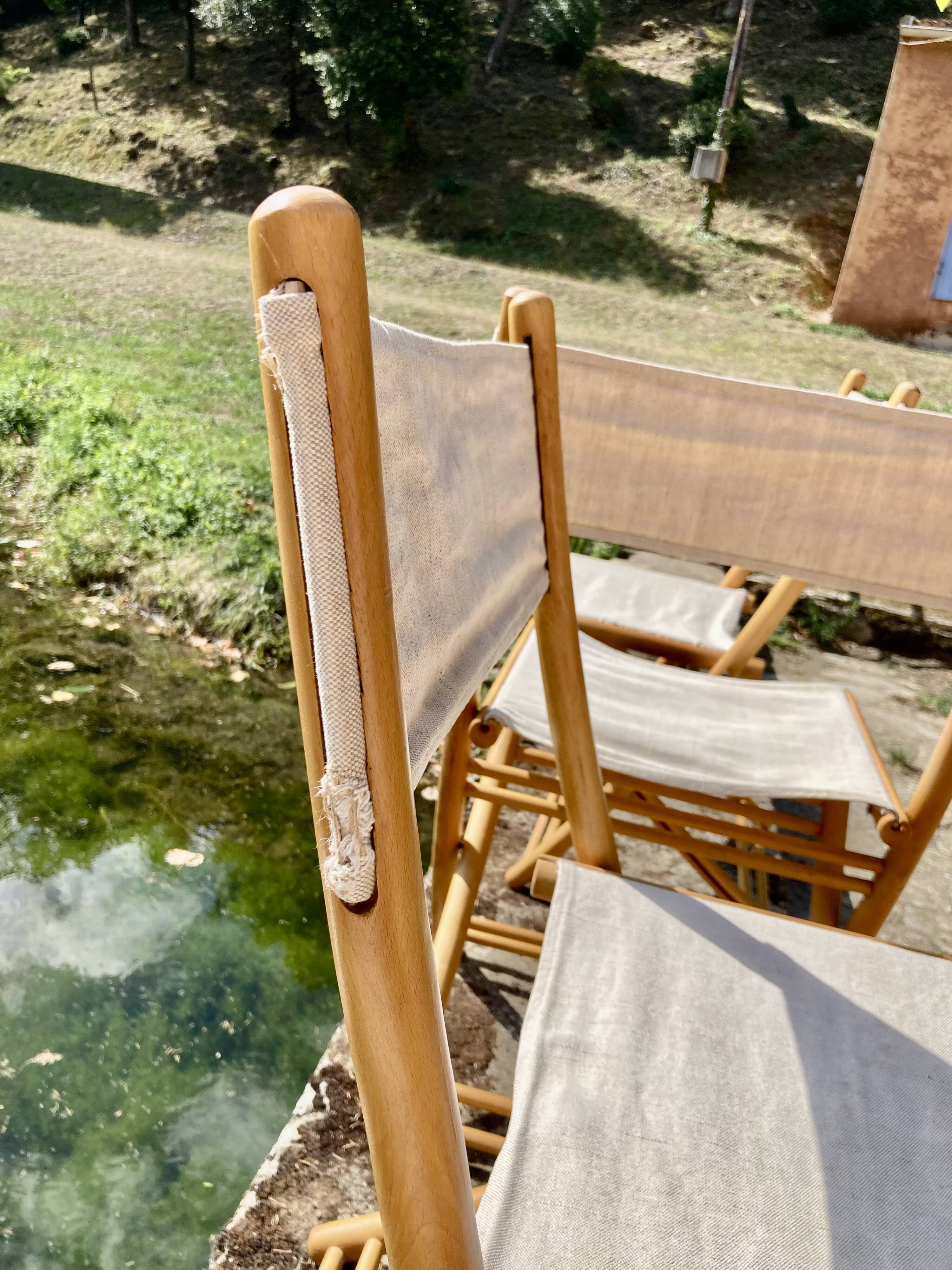 Set of 6 "design 1960" folding chairs.