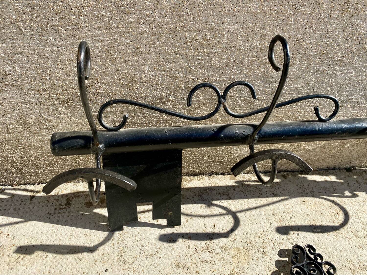 Key-shaped key holder and coat rack set, wrought iron