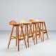 Erik Buch set of four “OD61” bar stools Oddense Mobler Denmark 1965