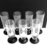 7 Daum Nancy Champagne flutes