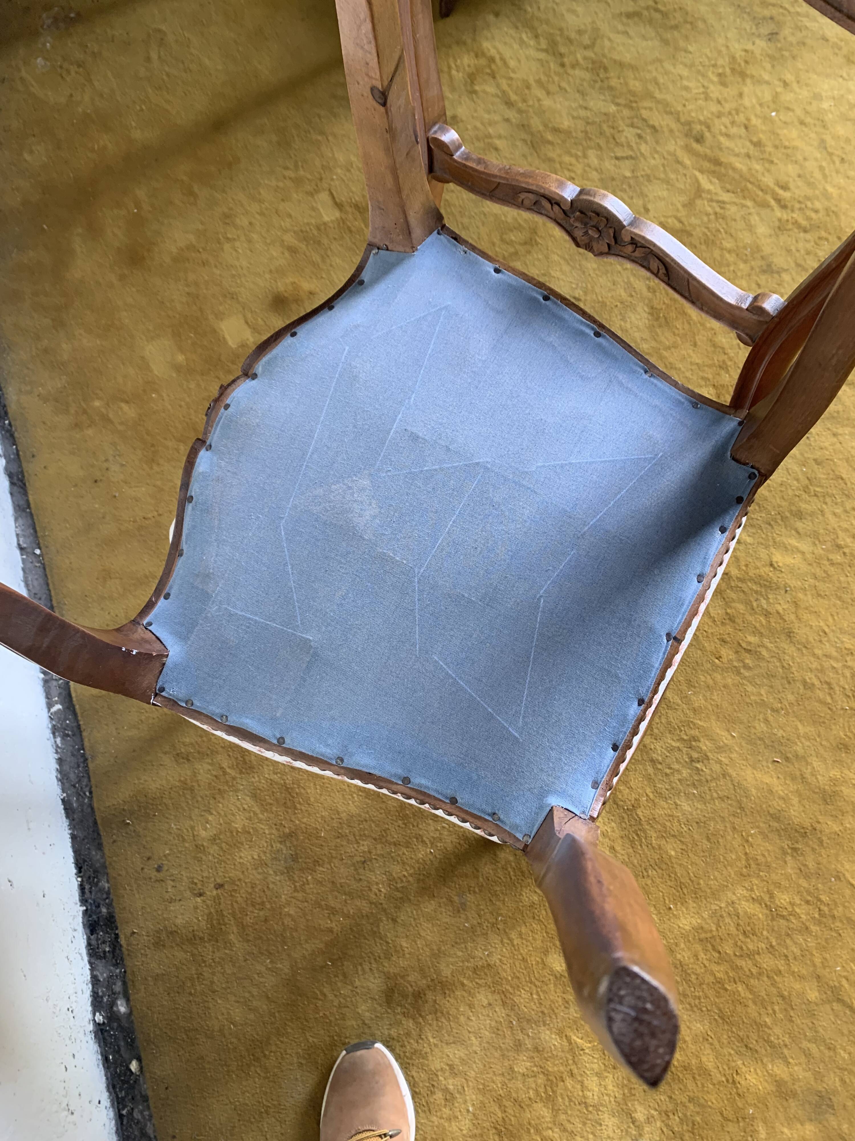 Duo de chaises à décor fleuri