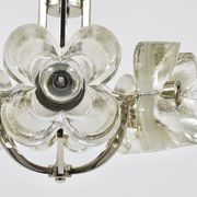 Crystal Glass Flower Pendant Light in Kalmar Style by Sische, Germany, 1970s