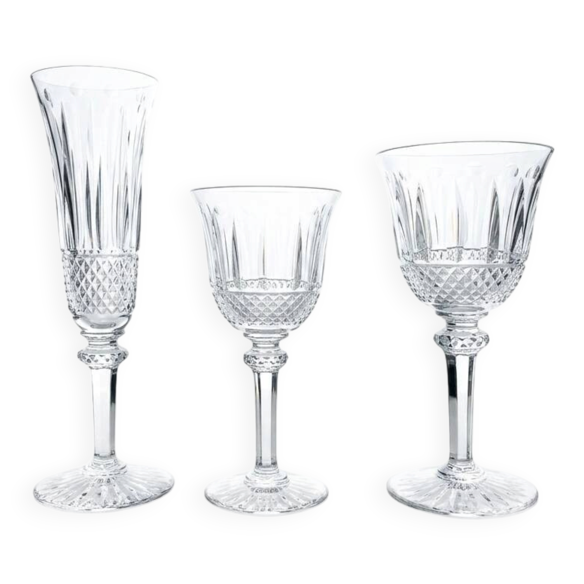 Service de 27 verres en cristal de Saint-Louis — Modèle Trianon