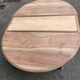 Renovated 18th century solid wood extendable round dining table with shutters