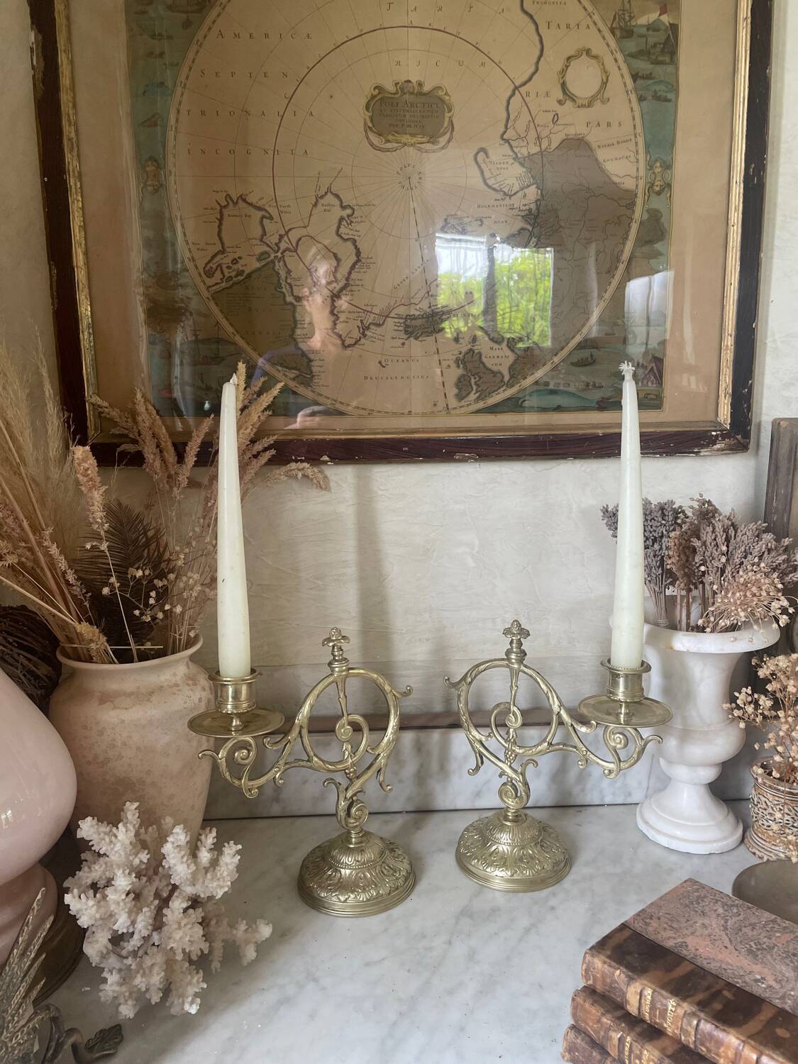 Pair of 19th century bronze candlesticks