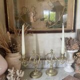 Pair of 19th century bronze candlesticks