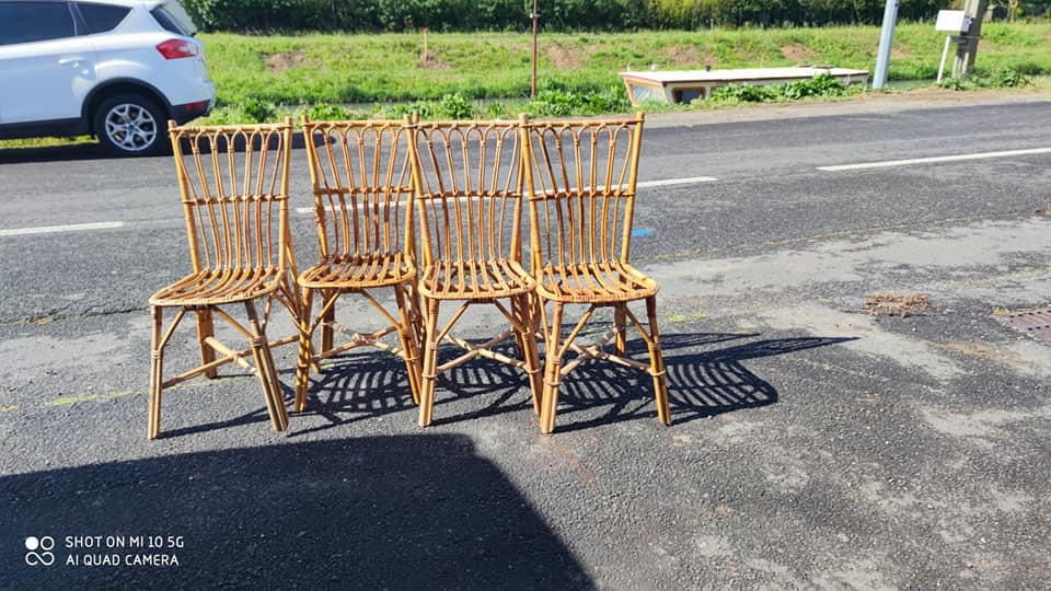 4 rattan chairs from the 1960s