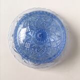 Sweeten candy box in blue pressed molded glass