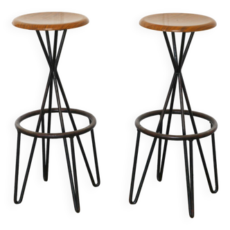 2 tabourets hauts Thonet Modèle CM127