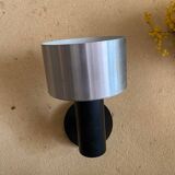 Pair of vintage adjustable wall sconces in brushed metal