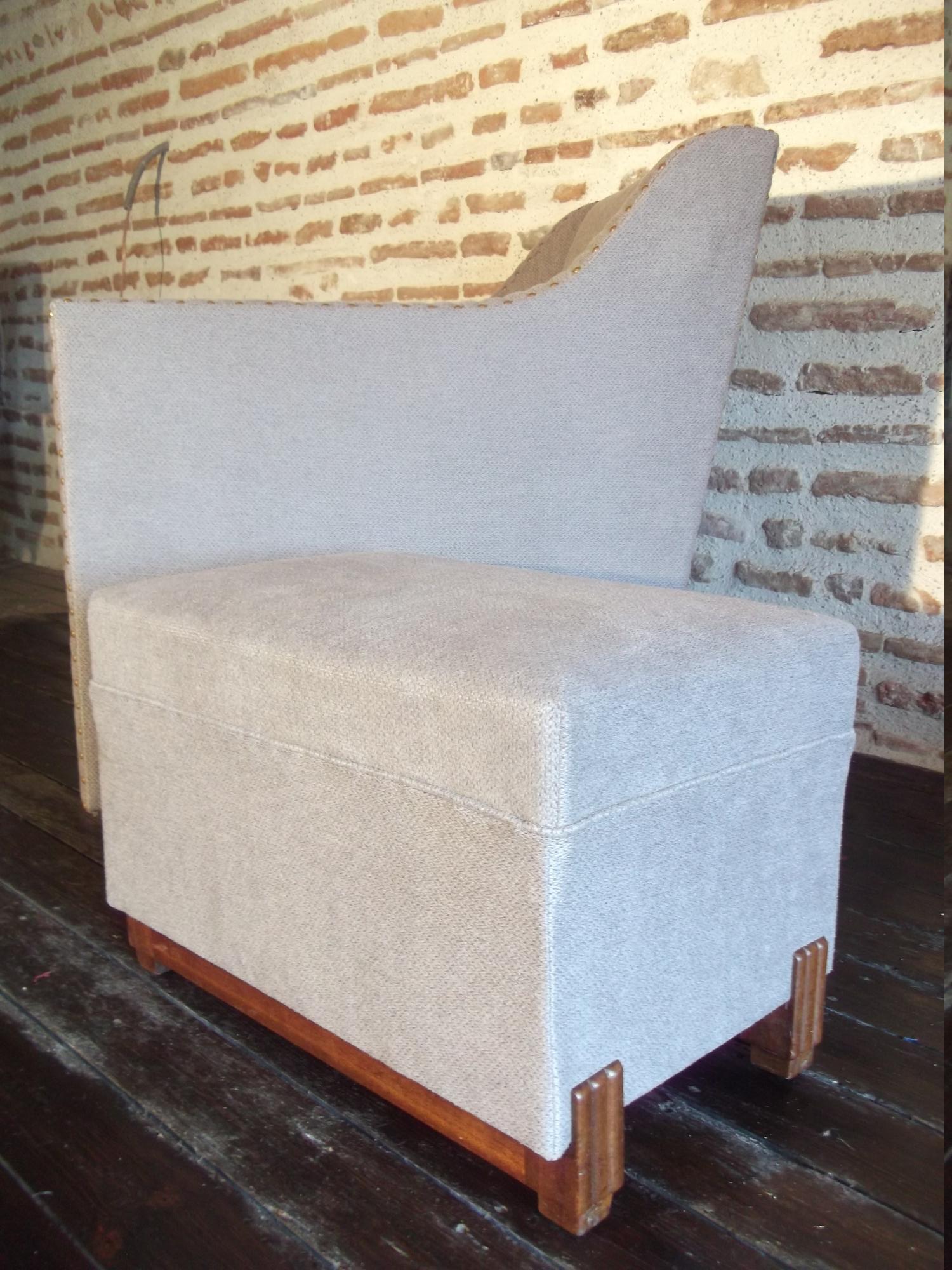 Art Deco chair with otoman