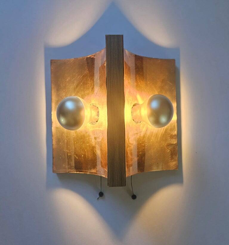 Very rare mid-century wall lamp, Germany, 1970s