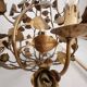 Chandelier hand-forged Hollywood Regency rose leaf decorations
