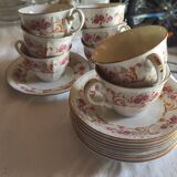 Digoin porcelain cups and sub-cups set