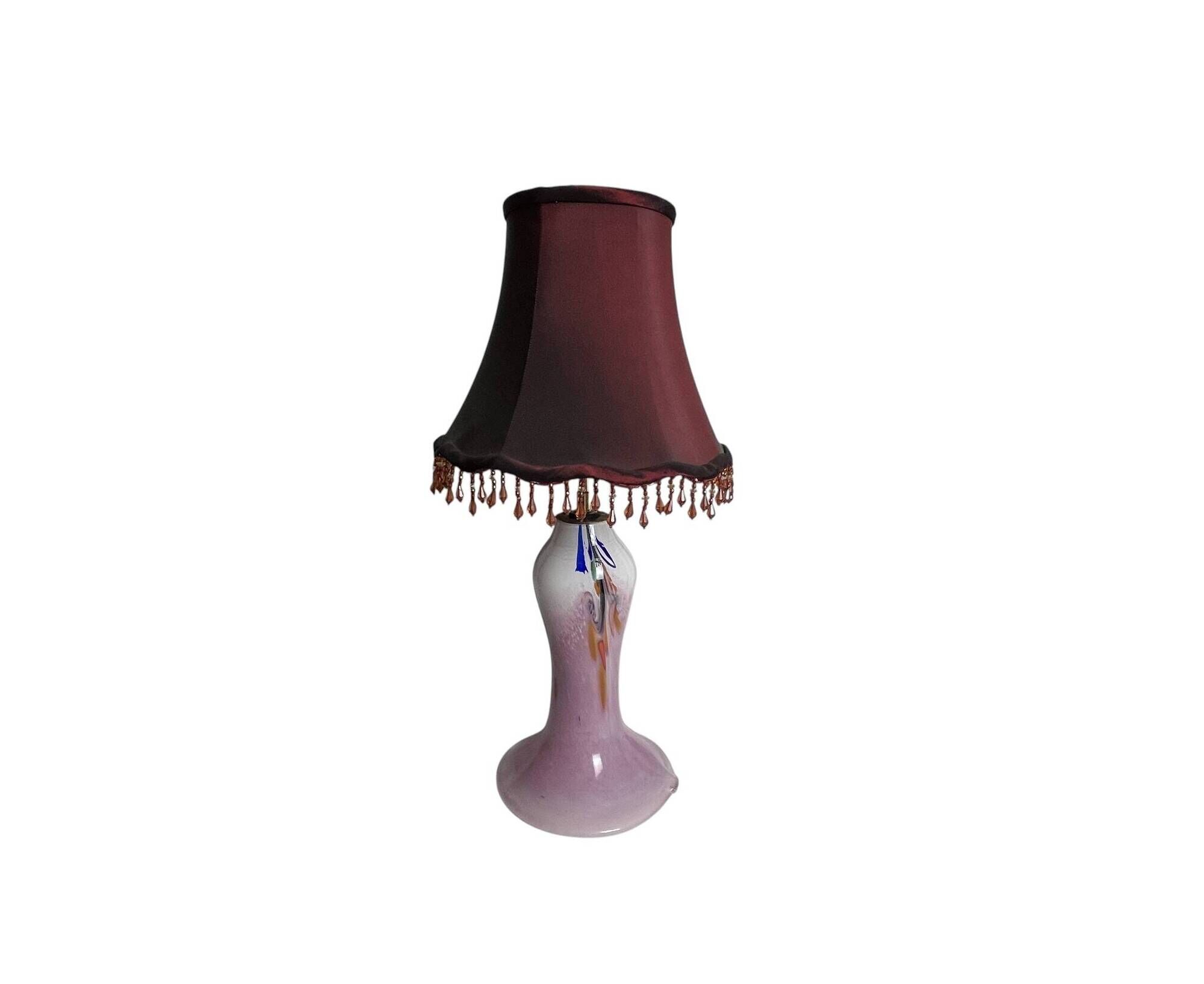 Table lamp with glass base Clichy lampshade 20th century