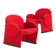 Funky red chairs from the 1970