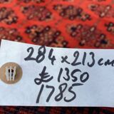 Vintage Afghan Turkoman Khalmohammadi Rug 284x213 cm, Red, Black Tribal Large