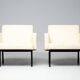 Pair of cream wool lounge chairs Martin Visser SZ48