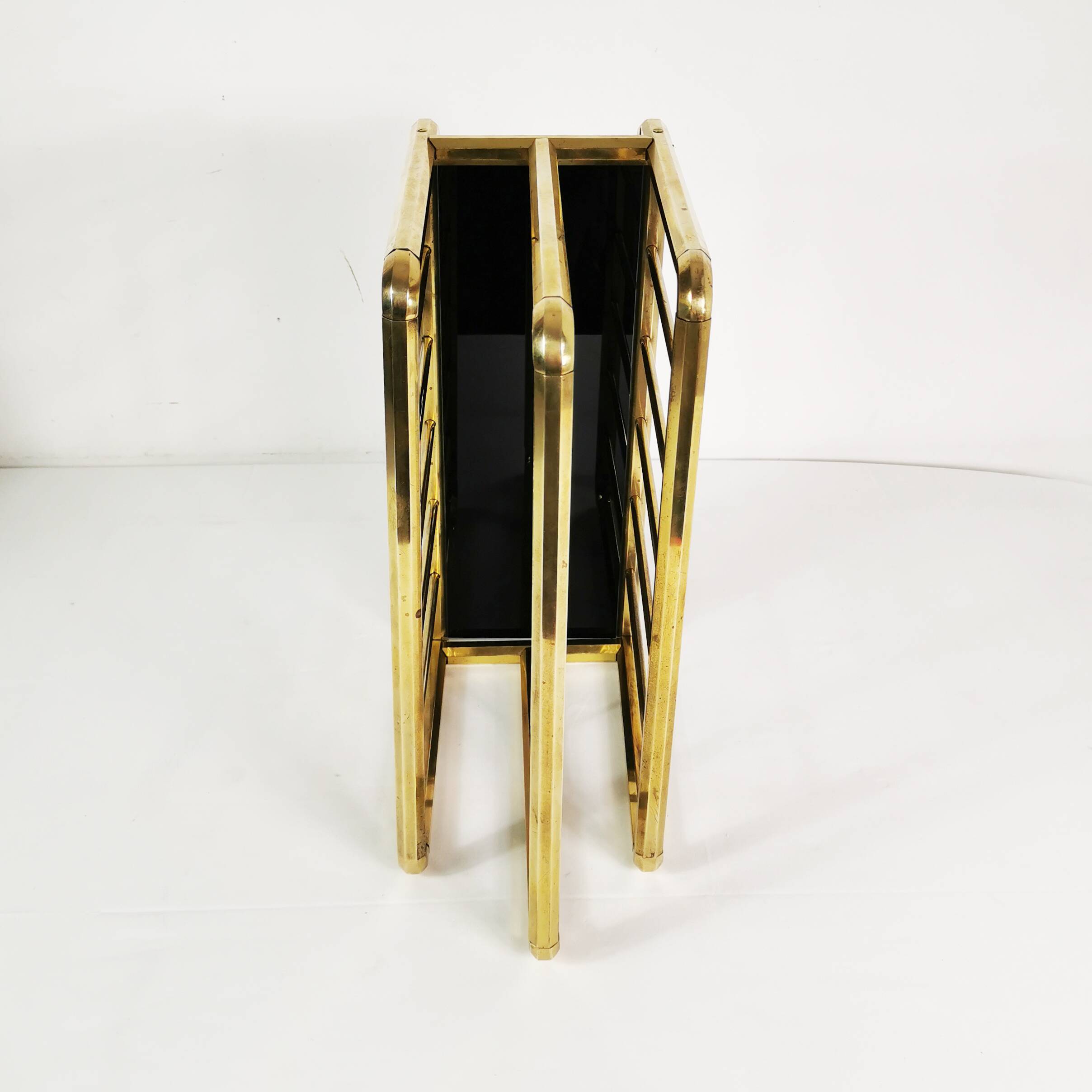 Art Deco brass newspaper rack, 1950s Germany