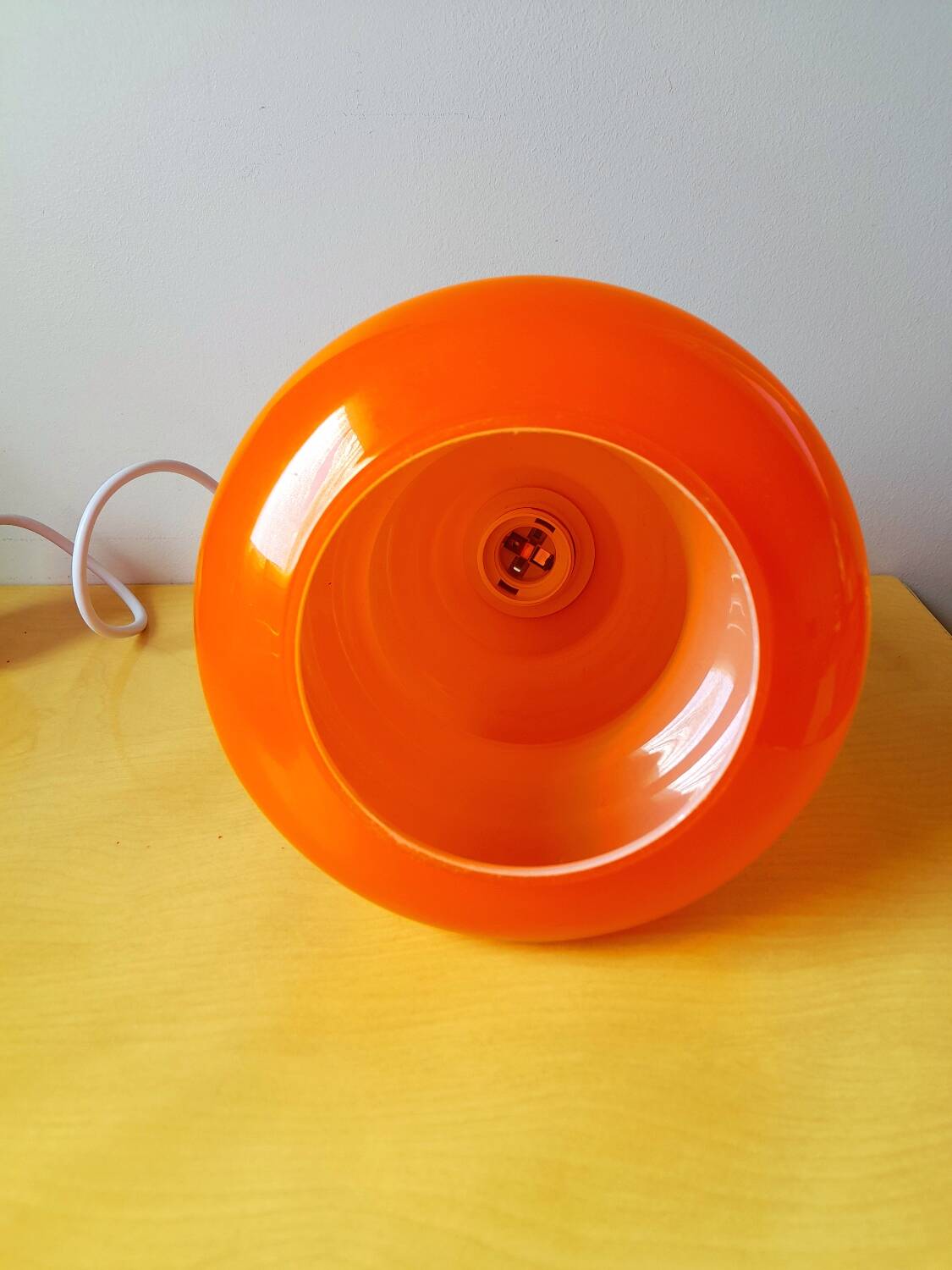 70s orange opaline pendant light