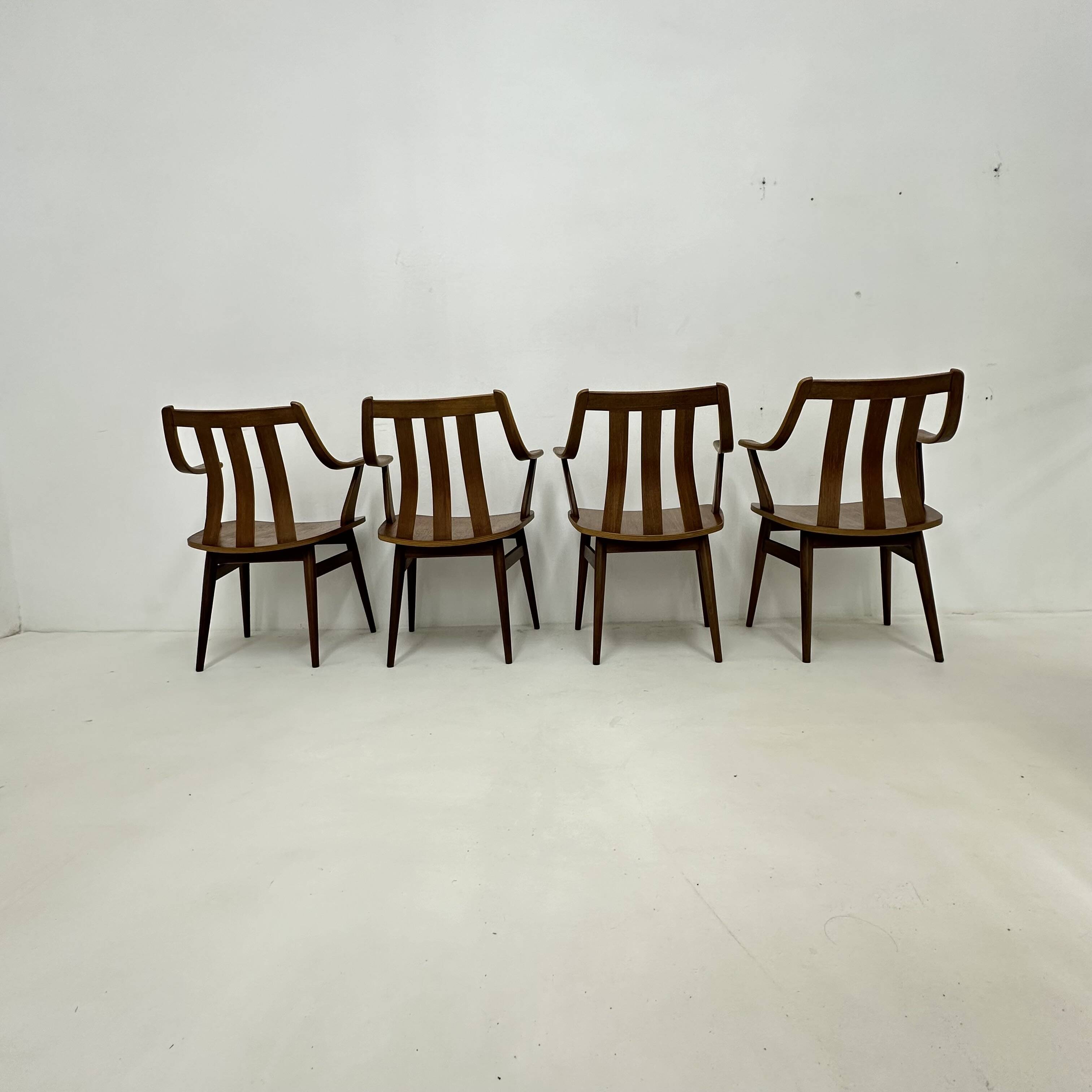 Set of 4 Plywood dining chairs , 1960s