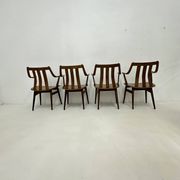 Lot de 4 chaises de salle à manger en contreplaqué, années 1960