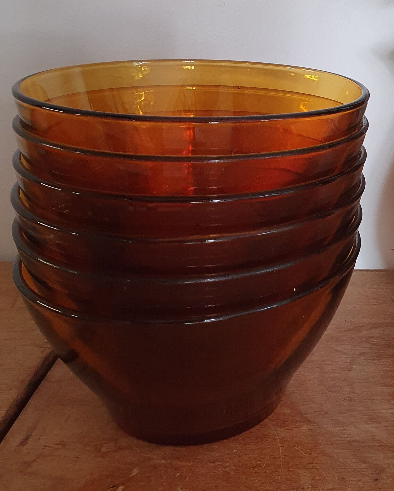 Lot de 6 bols en verre ambré