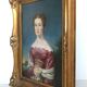 Elegant 19th-Century Portrait of a Lady – Oil on Canvas, Gilded Frame