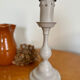 Gray patina pewter candle holder lamp base