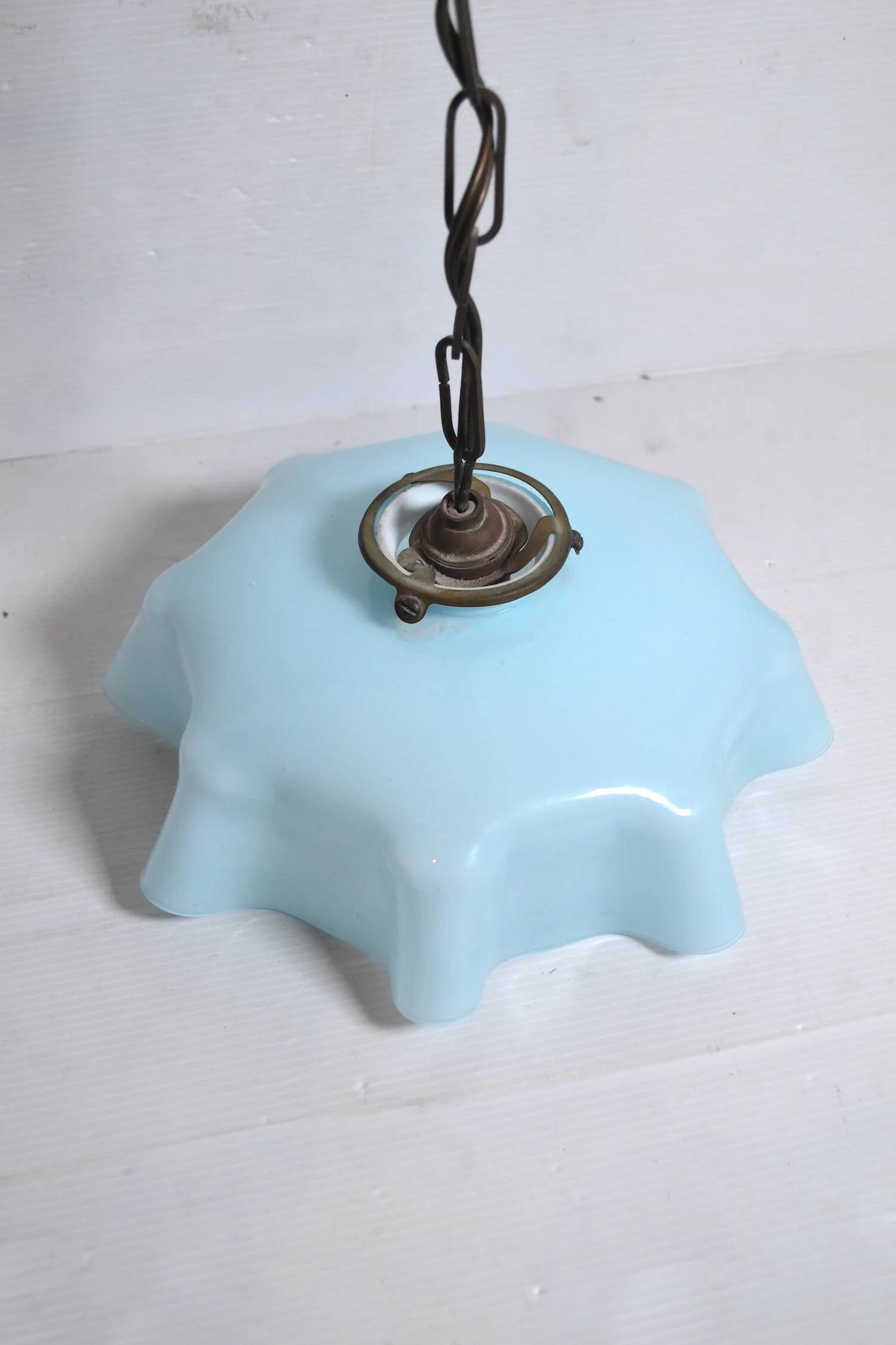 Draped opaline lampshade