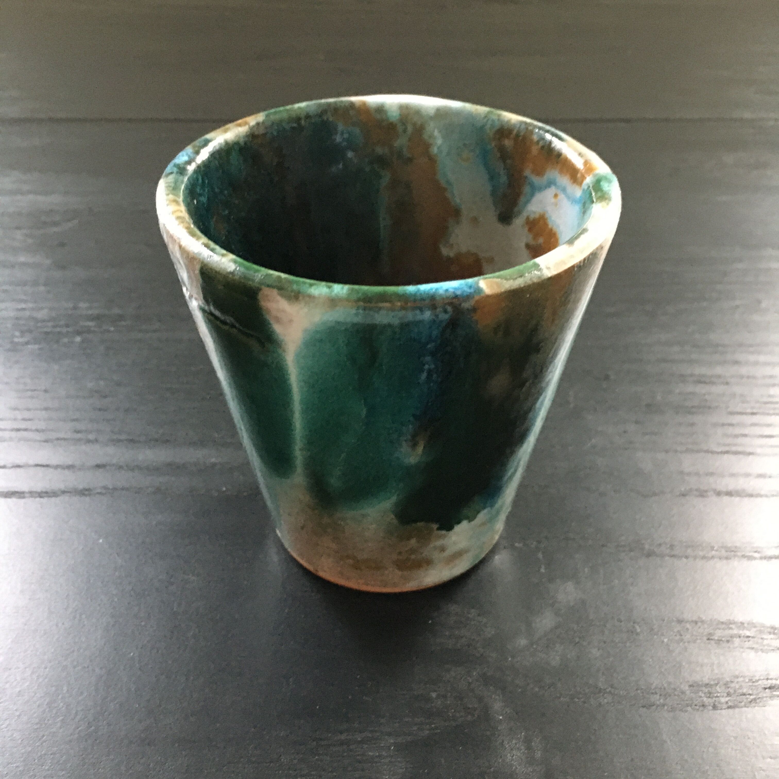 Green flamed Basque pot