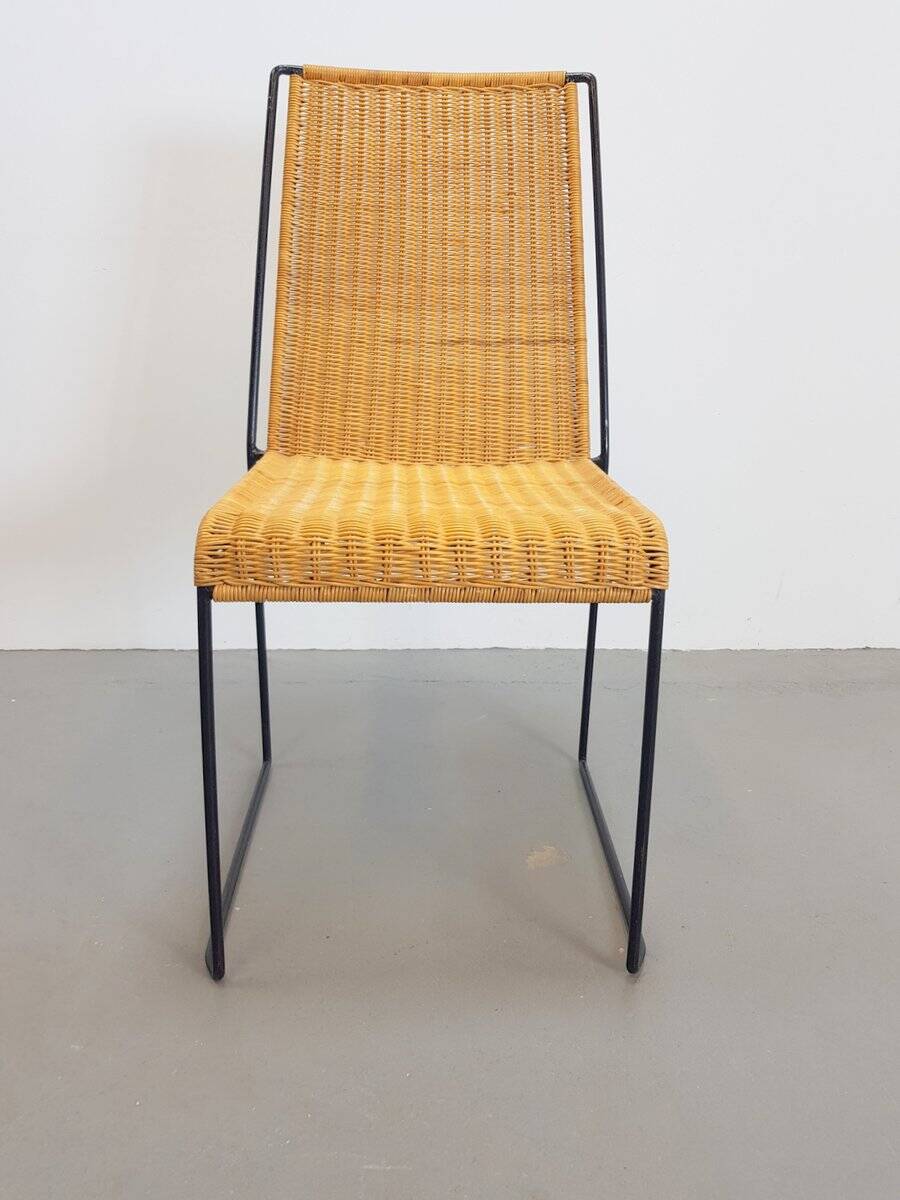 Mid-Century Modern Wicker Wire Chair by Raoul Guys, 1960s