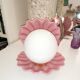 Ceramic shell lamp and opaline bead, saint-jacques, france, 1980