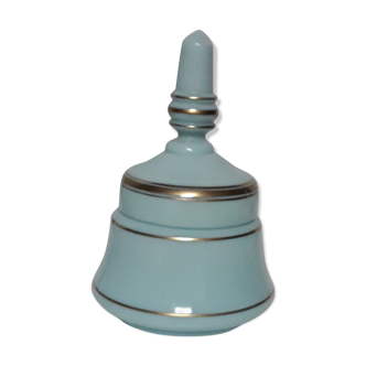 Cotton pot in turquoise blue opaline and golden liseret