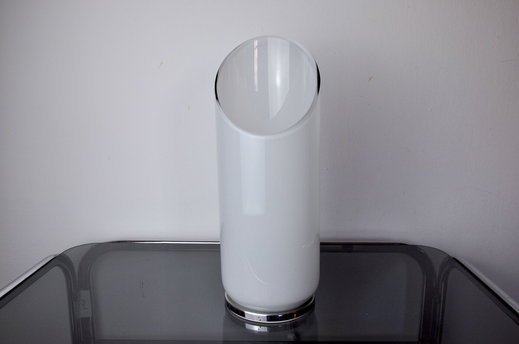 Lampe Tubulaire par Murano Mazzega, verre opaque, Italie, 1960