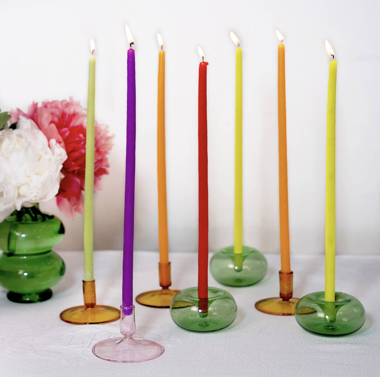 Amber Flat Candle Holder