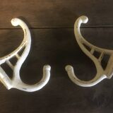 White cast iron wall hooks