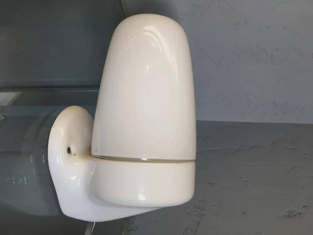 Wilhelm Wagenfeld for Lindner 6077 wall light, opaline glass, 1950s