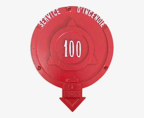 Plaque ancienne Service d’incendie 100