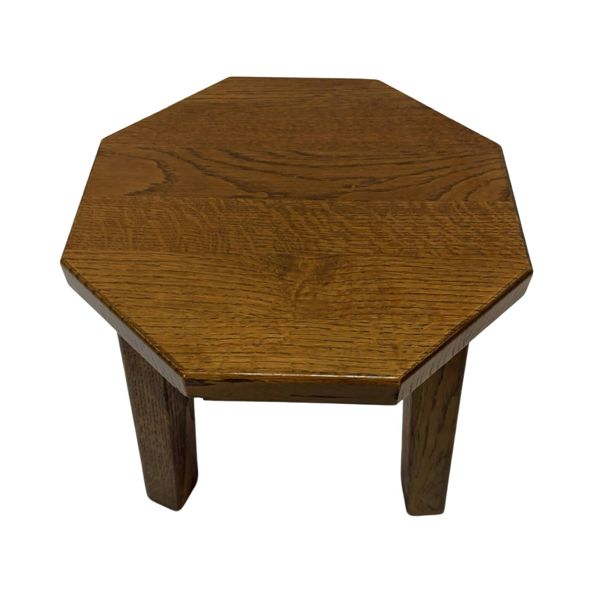 Tables d'appoint hexagonales brutalistes en chêne, années 1950, lot de 3