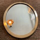 Vintage oval mirror in solid brass