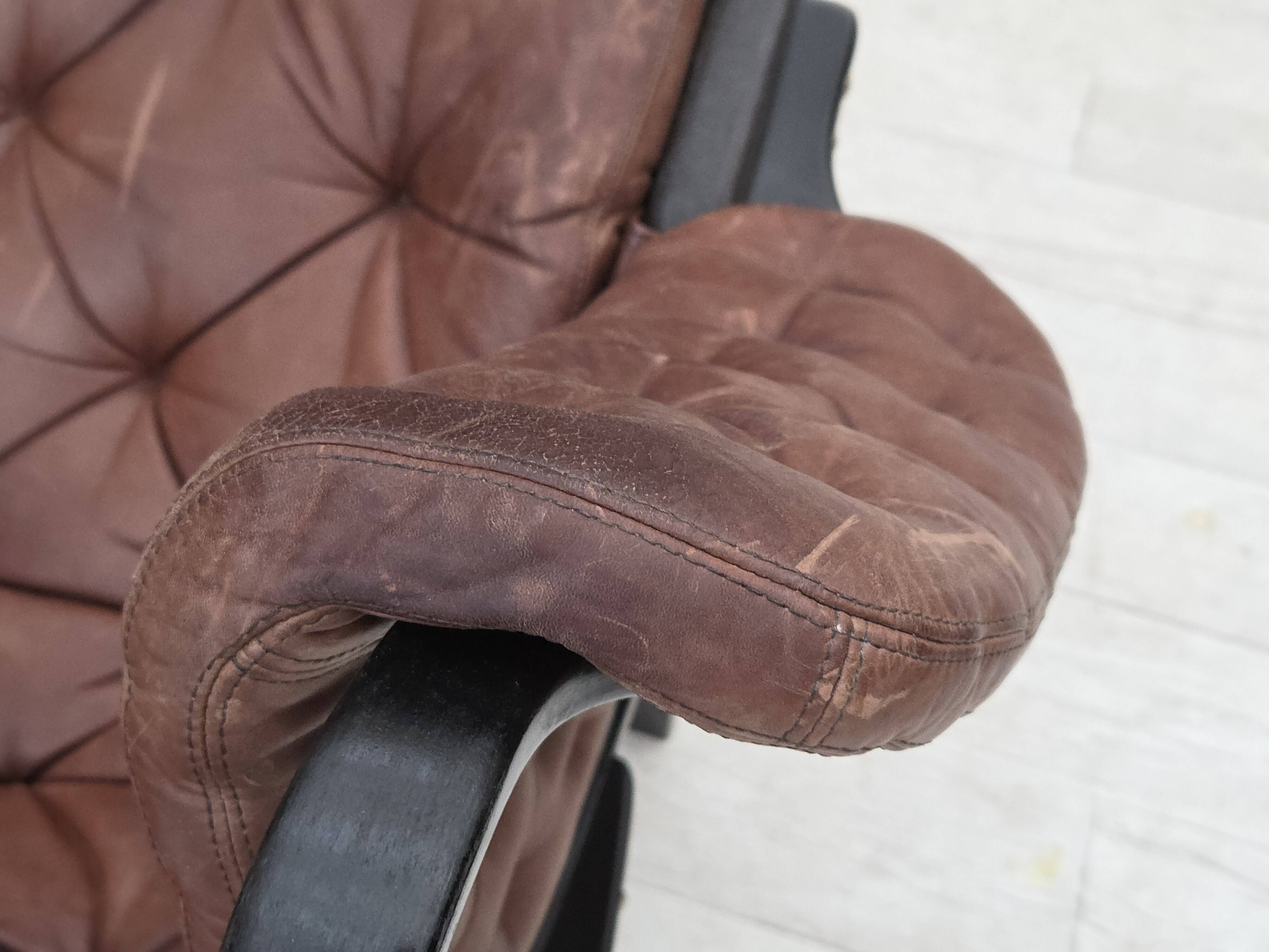 1970s, Swedish design by Bruno Mathsson, model "Pernilla",  leather.