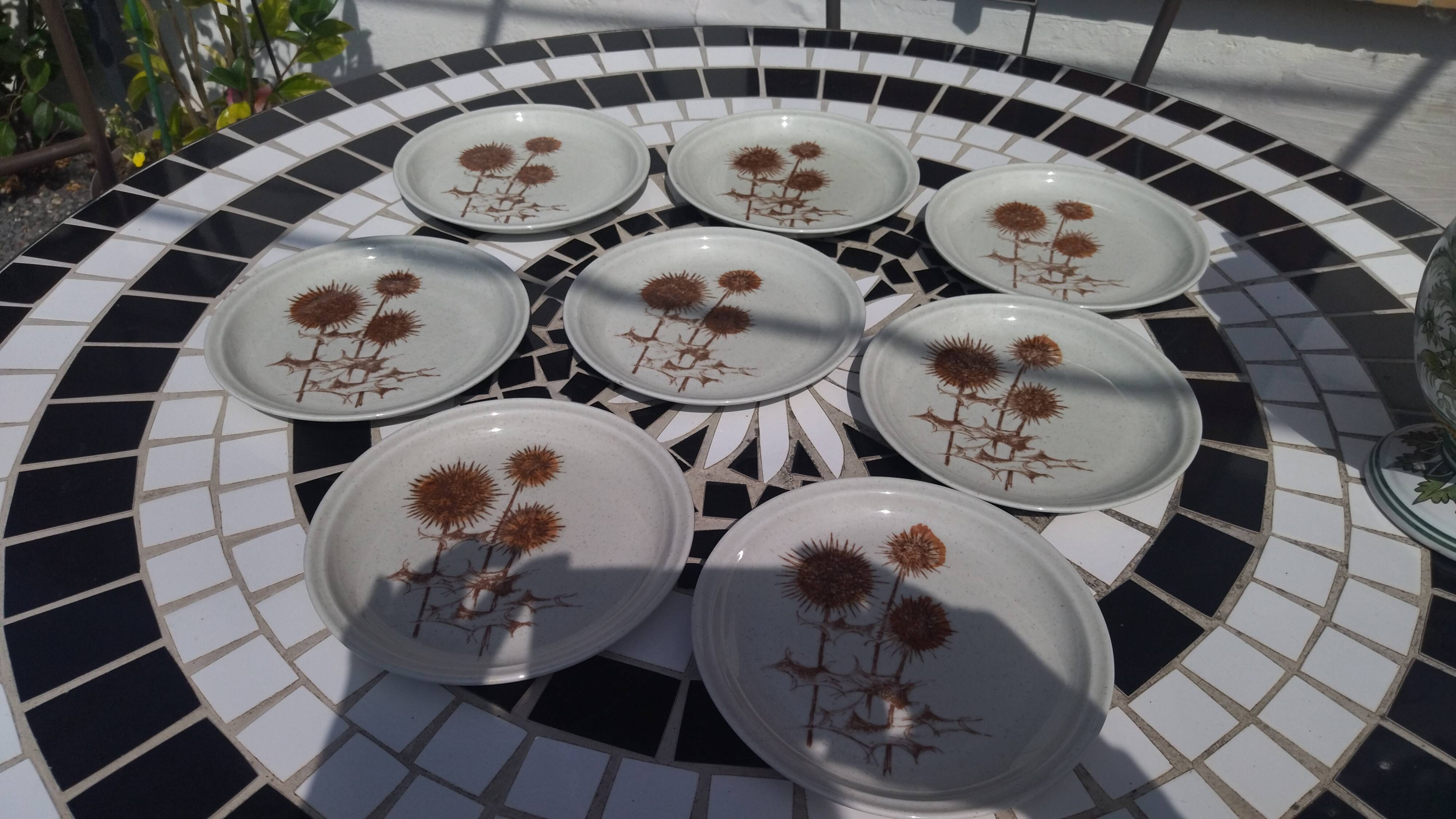 Sarreguemines Burgundy Stoneware Dessert Plate