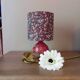 Vintage pink ceramic table lamp, Liberty flower lampshade