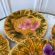 Set of 6 dessert plates in Sarreguemines slurry 60s