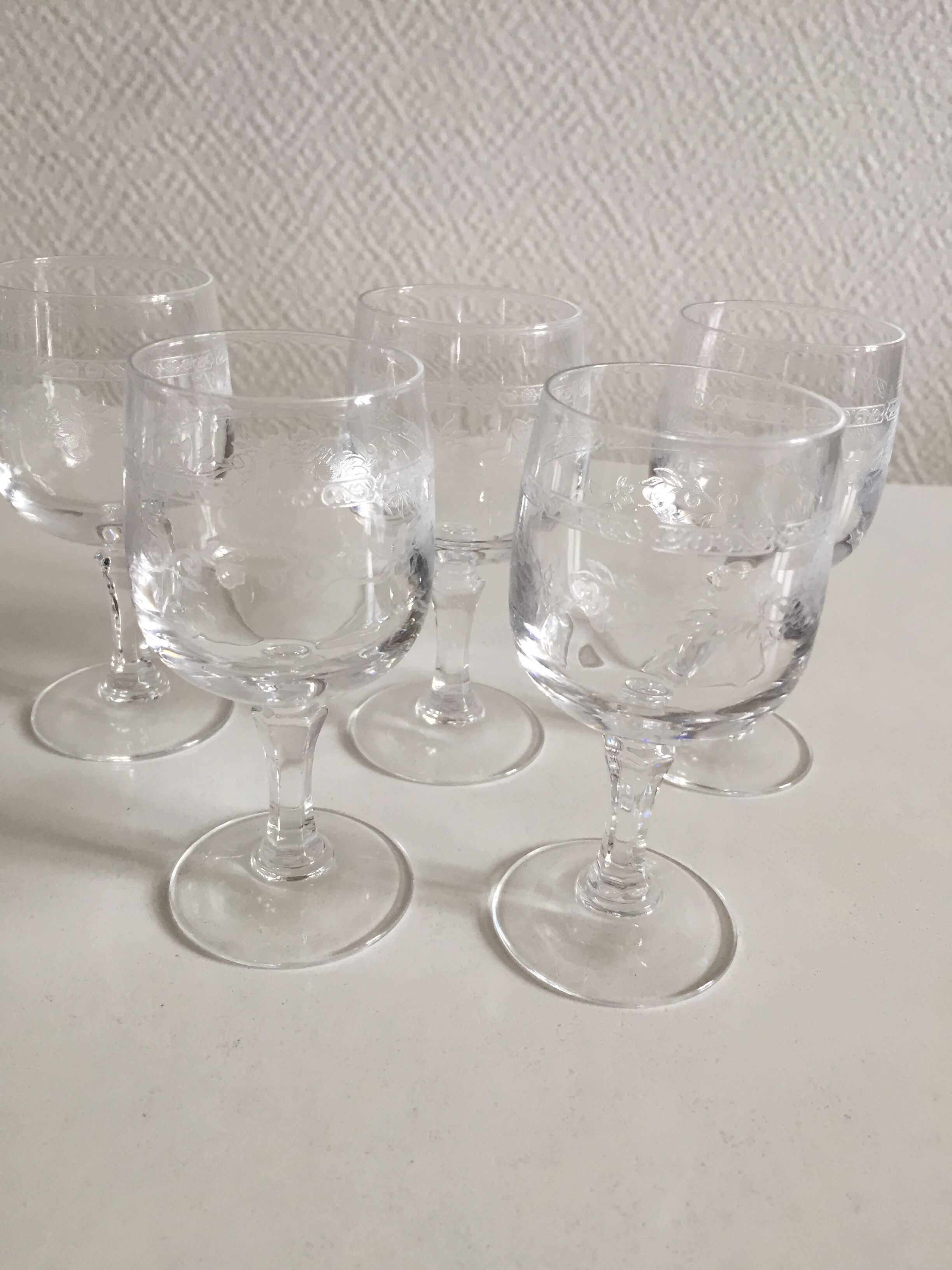 Old crystal foot glasses
