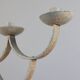 Vintage patinated lacquered metal candlestick brocante