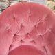 Pink velvet toad armchair